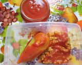 Lencsés bulgurral töltött paprika paradicsomos mártásban (vegán) recept fázis 11 fotója