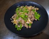 รูปขั้นตอนการทำที่ 4 ของ ผัดดอกขจร,ไข่,หมูสับ,เส้นบุกนุ่ม - คีโต