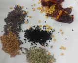 A picture of step 2 of Raw Mango green chili aachar.