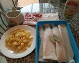 A picture of step 1 of Gazpachuelo with Whiting, Potatoes, and Rice.