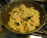 A picture of step 4 of Coconut Pulao (coconut pilaf).
