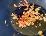 A picture of step 5 of Chaulai Saag with Bodi.