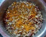 A picture of step 1 of Banana flower with Shrimps mocha diye chingri.