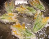 A picture of step 4 of Deep fried pumpkin flowers.