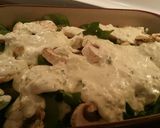 A picture of step 2 of Chicken Spinach and Mushroom Bake.