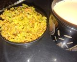 A picture of step 9 of Chatpate rice bhujiya mint flavour.