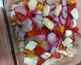 A picture of step 5 of Japanese tabbouleh with millet.