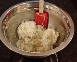 A picture of step 4 of Coconut Macaroon s with a Chocolate Center.