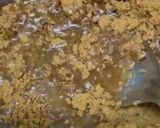 A picture of step 2 of Lotus Biscoff cheese cake.