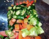 Foto langkah ke 3 dari resep Timis Gajih jamur Kucai Cabe Ijo.