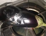 A picture of step 1 of Brinjal bharta.