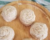 A picture of step 11 of White chapati (oiled thrice and rolled out twice).