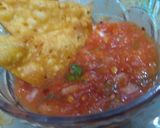 A picture of step 7 of Mexican tomato Salsa with Nachos.