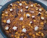 A picture of step 7 of Octopus and Jumbo Shrimp Paella.