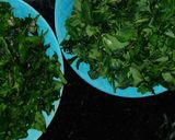A picture of step 1 of Mixed millet partha with bathua and methi leaves.
