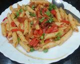 A picture of step 6 of Chatpata Pasta.