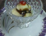 A picture of step 2 of Rasgolla with choco sauce.