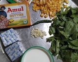 A picture of step 1 of 20 minutes Spinach Corn Sandwich.