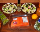 A picture of step 1 of Mike's 30 Minute Complete Salmon Dinner.