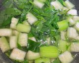 Hình bước làm 2 của món Canh mướp mồng tơi