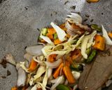 A picture of step 2 of Veg pulav (Leftover rice).