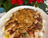 A picture of step 4 of Sticky Rice with Chinese Sausage and Shredded Chicken.