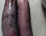 A picture of step 1 of Steam Eggplant with Xo Sauce.