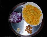 A picture of step 1 of Pumpkin Almond Soup.