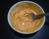 A picture of step 2 of Schezwan aloo roll.