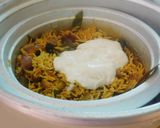 A picture of step 8 of Brinjal masala biryani (vangi Bath in kannada).