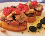 Foto del paso 5 de la receta: Pincho de Hígado de Bacalao, Tomates secos y Huevas de lumpo