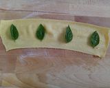 A picture of step 3 of Open Raviolo with Béchamel and Mushrooms.