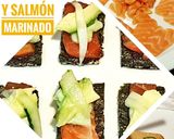 Foto del paso 7 de la receta: Snack de mousse de aguacate montado sobre mató y salmón marinado
