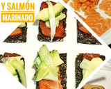 Foto del paso 7 de la receta: Snack de mousse de aguacate montado sobre mató y salmón marinado