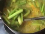 Sayur lompong atau batangkeladi kuah pedas