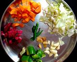 A picture of step 1 of Cottage cheese mixed veggies popcorns.