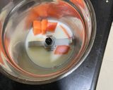 A picture of step 1 of Creamy Mango and papaya Smoothie.
