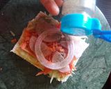 A picture of step 2 of Veg Sandwich in 2ways.