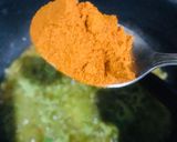 A picture of step 3 of Same ki phali ke salan.