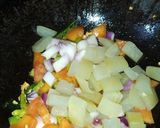 A picture of step 1 of Leftover sambhar with torai and kaddu / lukki.