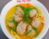 A picture of step 3 of Banh Canh with Pork Bones and Meatballs.