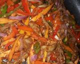 A picture of step 4 of Beef and veggies stir fry.