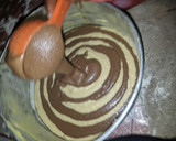 A picture of step 3 of Zebra cake.