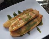 Foto langkah ke 3 dari resep Pisang Bakar Creamy Matcha.