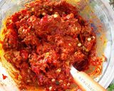 A picture of step 5 of Red mirchi ka techa (kuchala).
