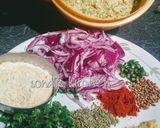 A picture of step 2 of Moong Dal fritters/ Mangodi.