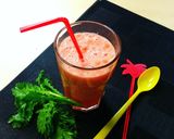 Hình bước làm 2 của món Sinh tố Bưởi đỏ
