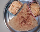 A picture of step 6 of Triangle chilli parantha.