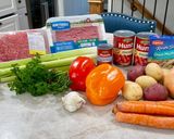 A picture of step 1 of Hamburger Soup.