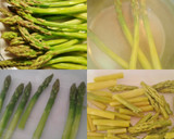 Foto del paso 1 de la receta: Revuelto de ajetes, langostinos y espárragos verdes
